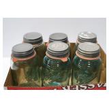6- Ball Quart Blue Fruit Jars