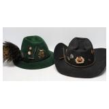 2 Vintage Hats with Pins