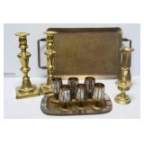Brass Wares Tray Lot