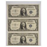 (3) One Dollar Silver Certificates