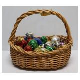 Basket with Christmas Ornaments