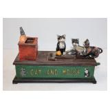 Cast Iron Cat & Mouse Mechanical Bank