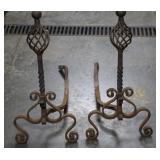 Twisted Iron Andirons
