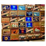 Vintage fruit crates used for shelving