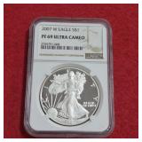 2007 W American Silver Eagle PF69 Ultra Cameo