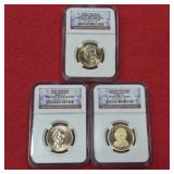 Three US $1 President Coins 3rd 5th & 7th