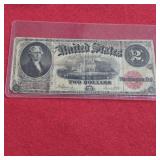 1917 US $2 Horseblanket Large Banknote