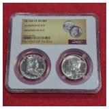 Duel Slab NGC PF67 1963 Franklin and 1964