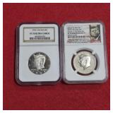 Silver 1992 S Kennedy Half Dollar and 2019