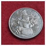 1oz .999 Fine Silver Round Vintage 1989 Christmas