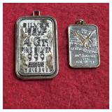 Two .999 Fine Silver Pendants