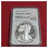 2017 W American Silver Eagle PF69 Ultra Cameo
