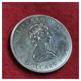 1oz .999 Fine Silver Round Vintage 1988 Canadian