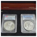 2011 and 2021 MS70 American Silver Eagles