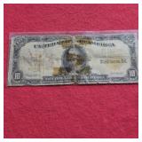 1907 $10 Gold Certificate Horseblanket