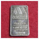 1oz .999 Fine Silver Bar Vintage A Mark