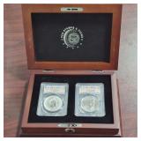 Two 1oz .999 Fine Silver Rounds Early Issue Gem BU