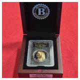 1oz .999 Fine Silver Round Private Issue 24k Gold