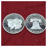 Two 1/2oz .999 Fine Silver Rounds