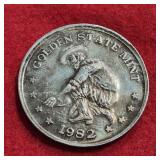 1oz .999 Fine Silver Round Vintage 1982