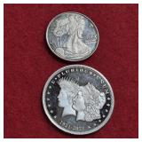Two 1/2oz .999 Fine Silvers