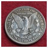 1oz .999 Fine Silver Round Morgan Dollar Design