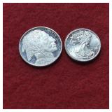Two 1/4 oz .999 Fine Silver Rounds