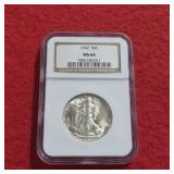 1942 US Silver Half Dollar MS64