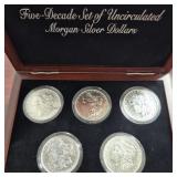 Five Decade Set of Uncirculated Morgan Silver