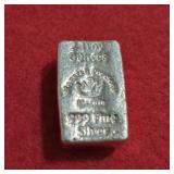 2oz .999 Fine Silver Hand Poured Bar