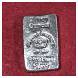 2oz .999 Fine Silver Hand Poured Bar