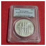 2002 W MS69 West Point Bicentennial Silver Dollar