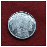 1oz .999 Fine Silver Round Buffalo Nickel Design