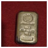 100g .999 Fine Silver Bar Germania Mint