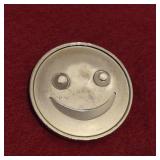 1oz .999 Fine Silver Round Smiley Design