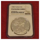 1998 P PF69 Ultra Cameo American Silver Eagle