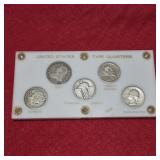 Old US Silver Quarter Set