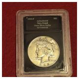 1945 P US Silver Peace Dollar