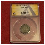 1807 US Dime ANACS Good 4