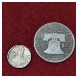 Two Silver Bullion Rounds 1/2oz & 1/4oz