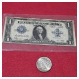 Two 1923 US Silver Dollars