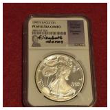 1990 S PF69 Ultra Cameo American Silver Eagle