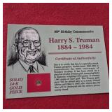 Solid 14k Gold 1984 Harry S. Truman