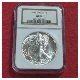1987 MS69 American Silver Eagle