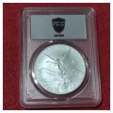 1oz .999 Fine Silver Round 2024 MS70 Mexican