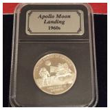1/2oz .999 Fine Silver Round Apollo Moon Landing