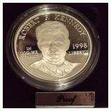 1998 US Silver Dollar Proof Robert F Kennedy