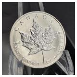 1oz .999 Fine Silver Round 1989 Canadian $5 Maple