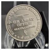 1oz .999 Fine Silver Round Vintage 1981 SF Assay
