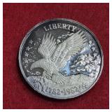 1oz .999 Fine Silver Round Vintage 1982 200th